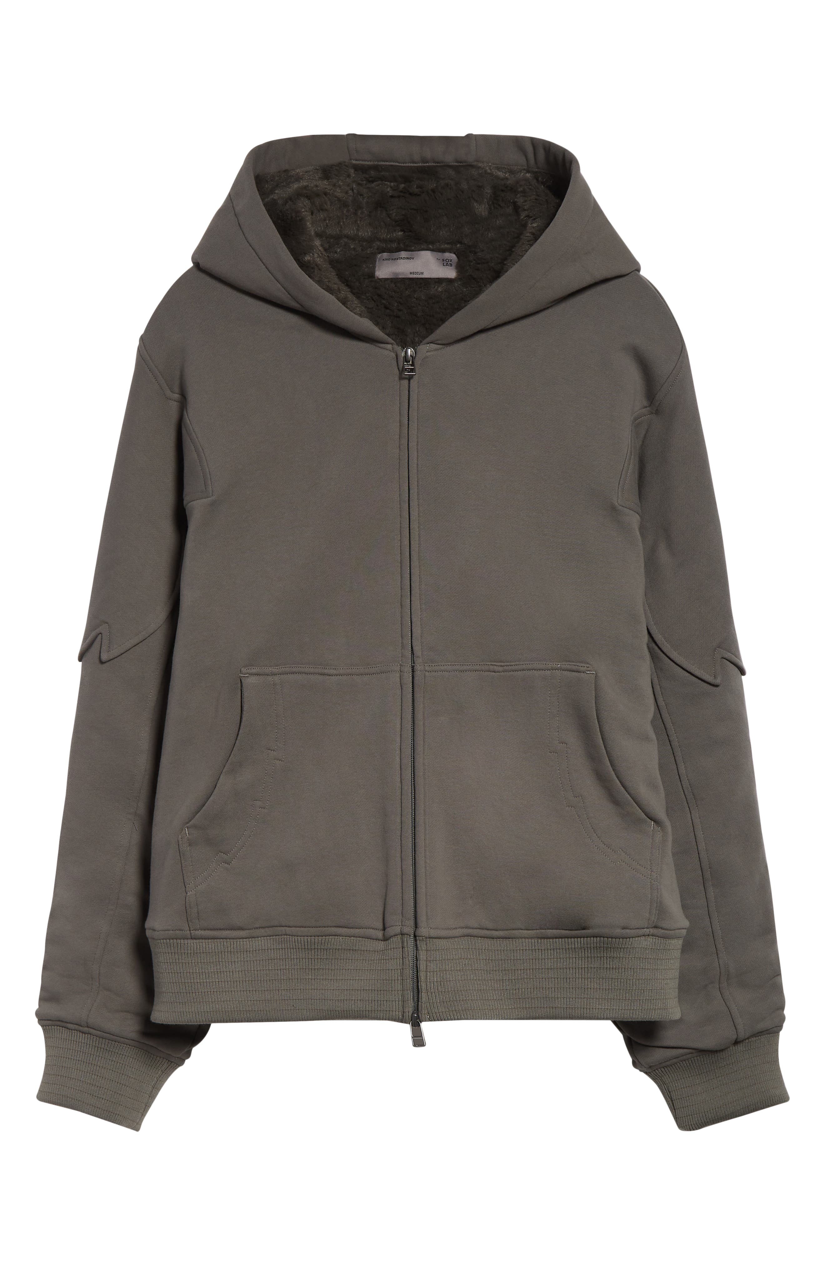 x Kiko Kostadinov Faux Fur Lined Fleece Zip Hoodie (Men) | Nordstrom
