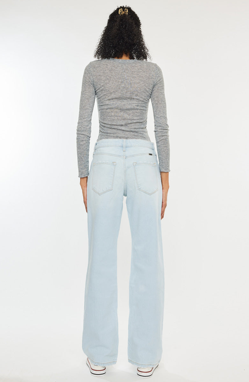 Kancan Muffy Mid Rise Boyfriend Jeans In Blue