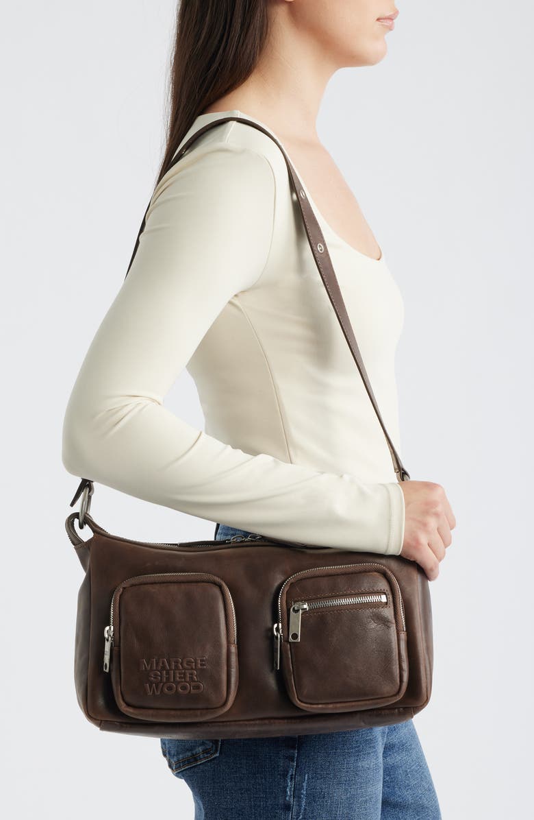 MARGESHERWOOD Outpocket Leather Hobo Bag, Alternate, color, Washed Brown Pull-Up