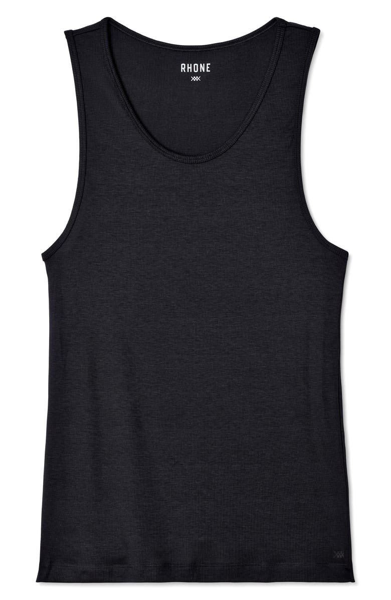 Rhone C.O.R. Ribbed Tank, Alternate, color, Pure Black