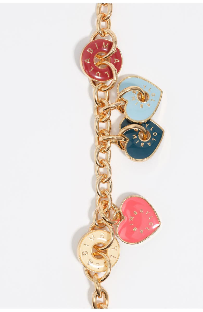 Bimba y Lola Heart Logos Bracelet, Alternate, color, Garnet