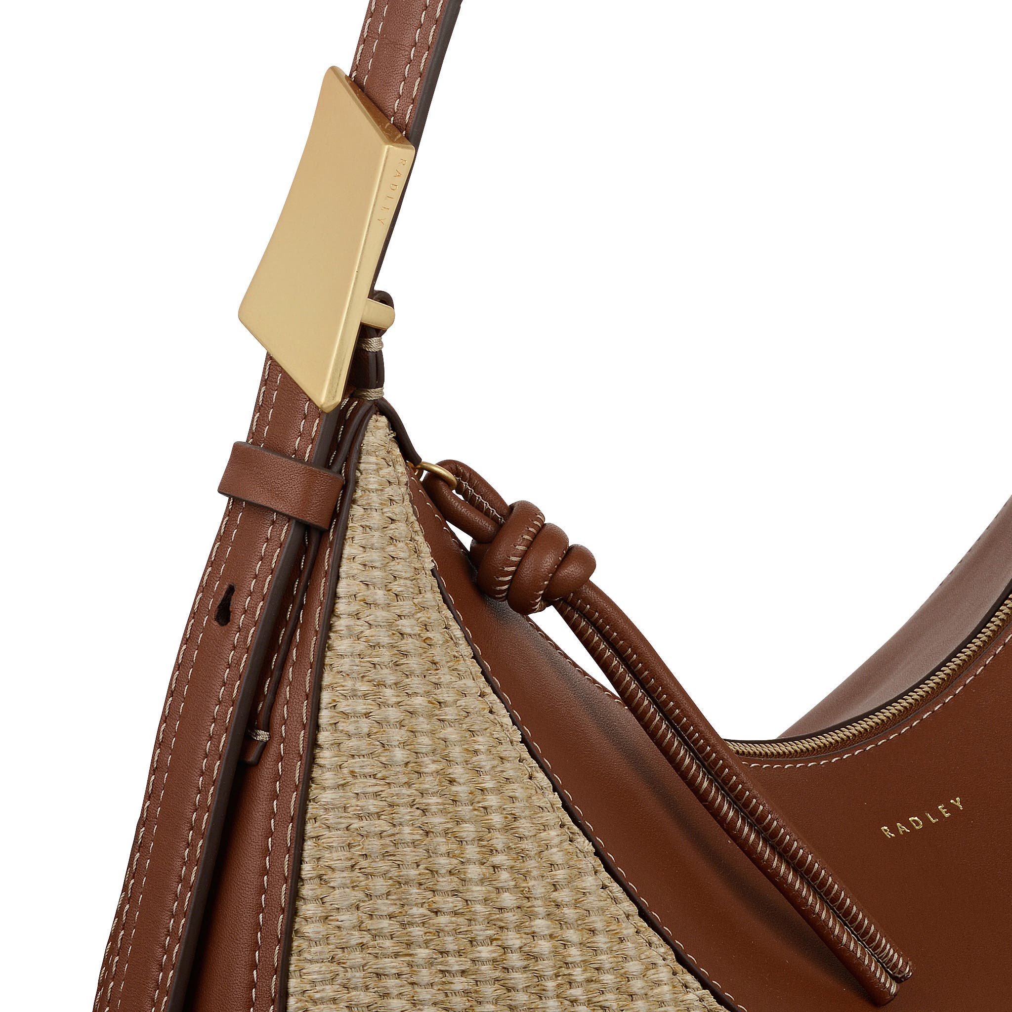 Radley Bliss Crescent - Basket Large Ziptop Shoulder Bag, Alternate, color, Cognac