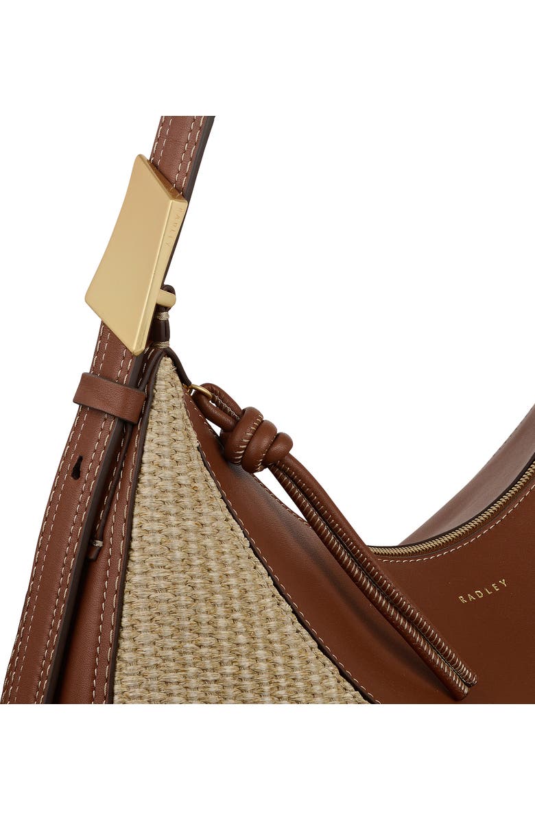 Radley Bliss Crescent - Basket Large Ziptop Shoulder Bag, Alternate, color, Cognac