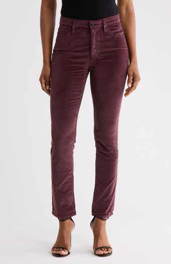 Mari Mid Rise Slim Straight Leg Velvet Jeans