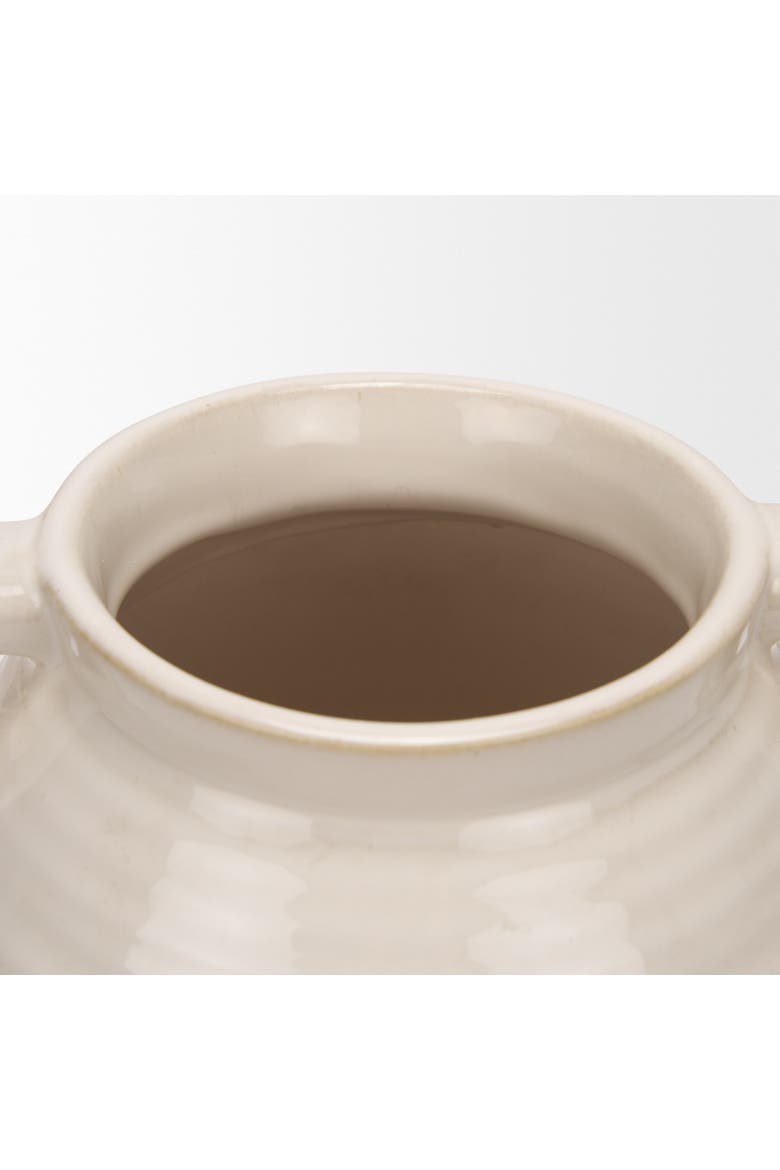 Tryna Large Beige w/ Matte Brown Ceramic Vase, Alternate, color, Brown