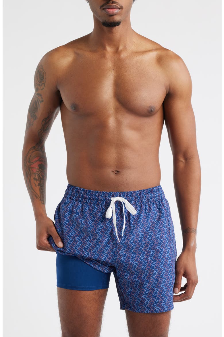 The Lone Stars 5.5-Inch Lined Swim Trunks, Alternate, color, NAVY