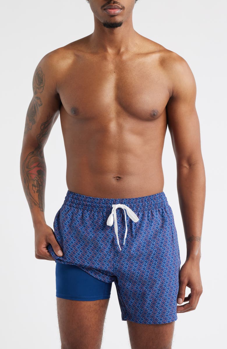 Chubbies The Lone Stars 5.5-Inch Lined Swim Trunks, Alternate, color, Navy