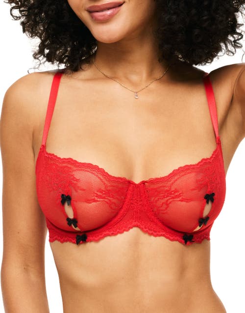 Adore Me Margeaux Unlined Balconette Bra In Dark Red