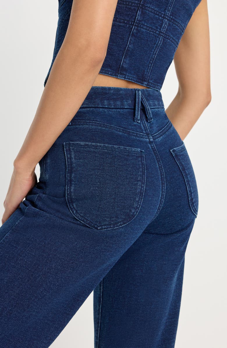 Good American Jeanius Crop Palazzo Jeans, Alternate, color, Indigo377