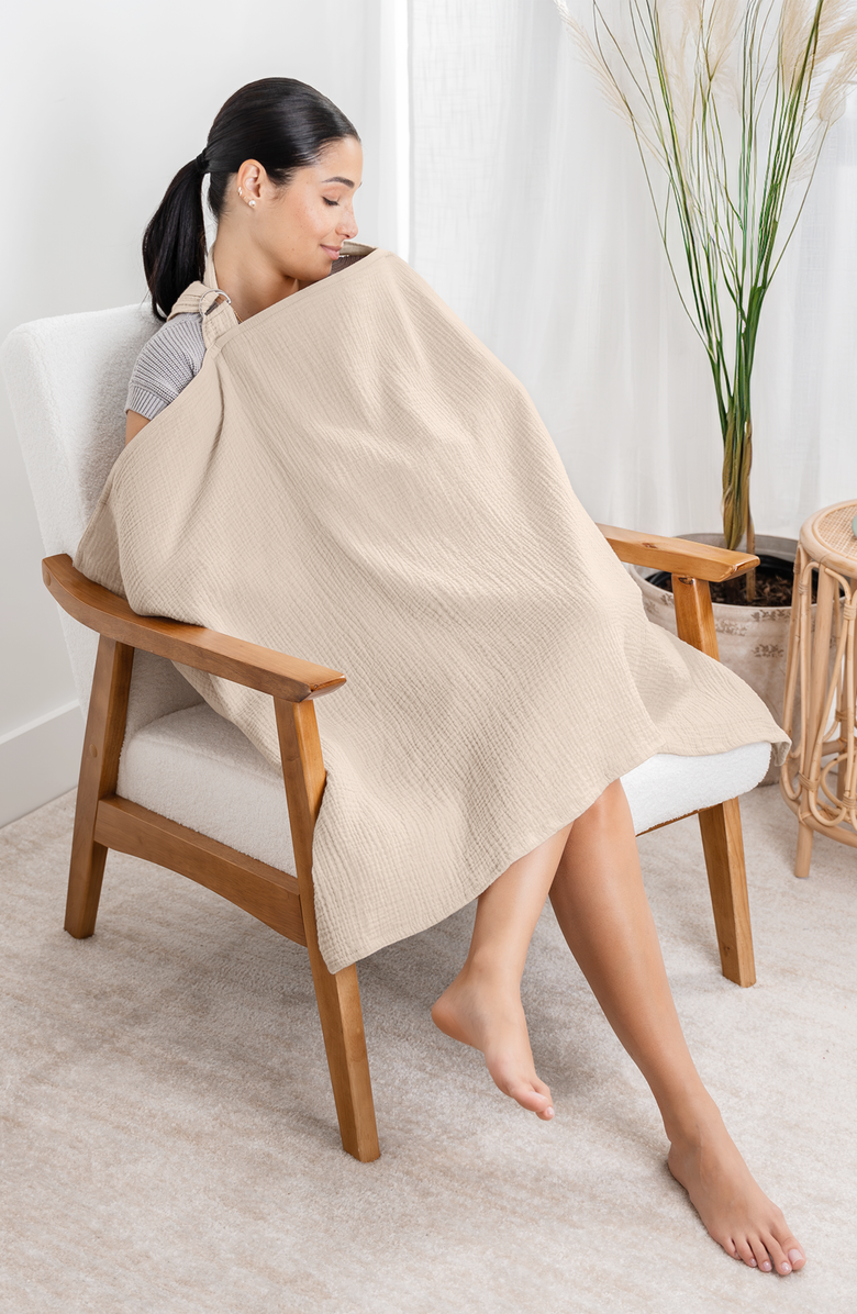 Comfy Cubs Muslin Nursing Cover, Alternate, color, Sand
