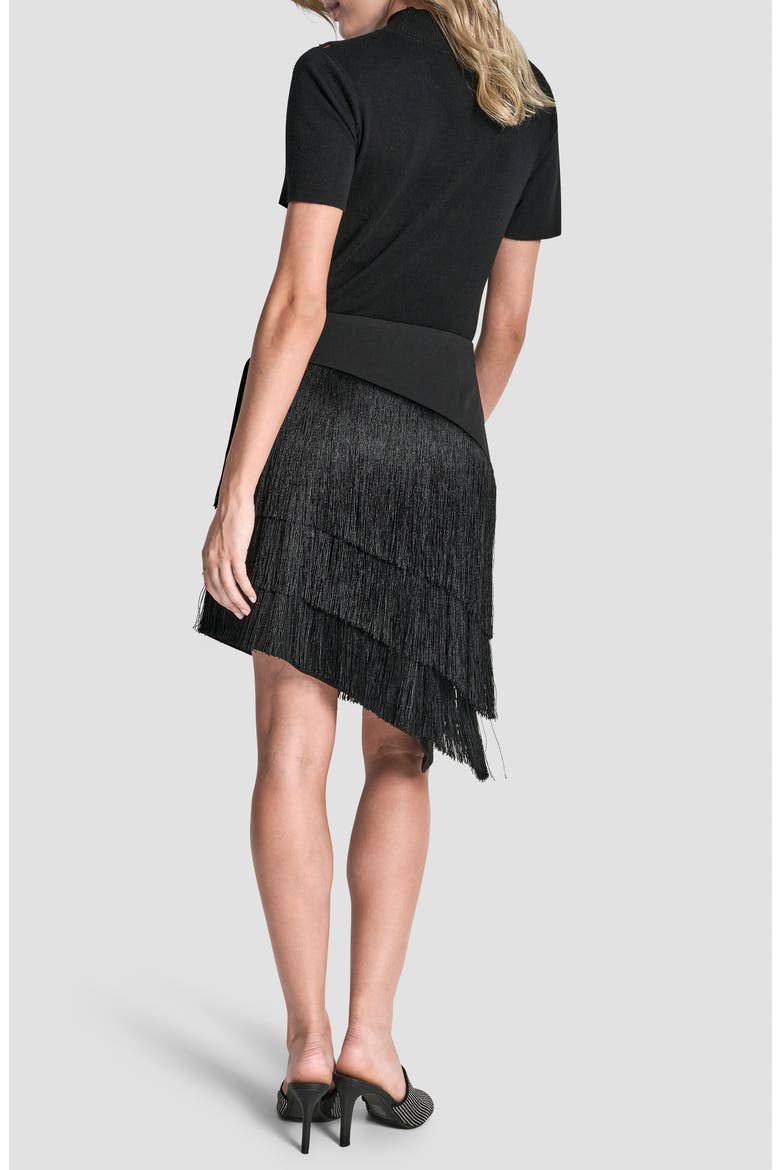 Tiered Fringe Skirt, Alternate, color, BLACK
