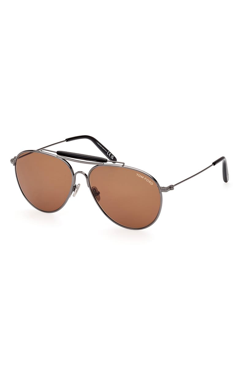 TOM FORD Raphael-02 59mm Pilot Sunglasses, Alternate, color,