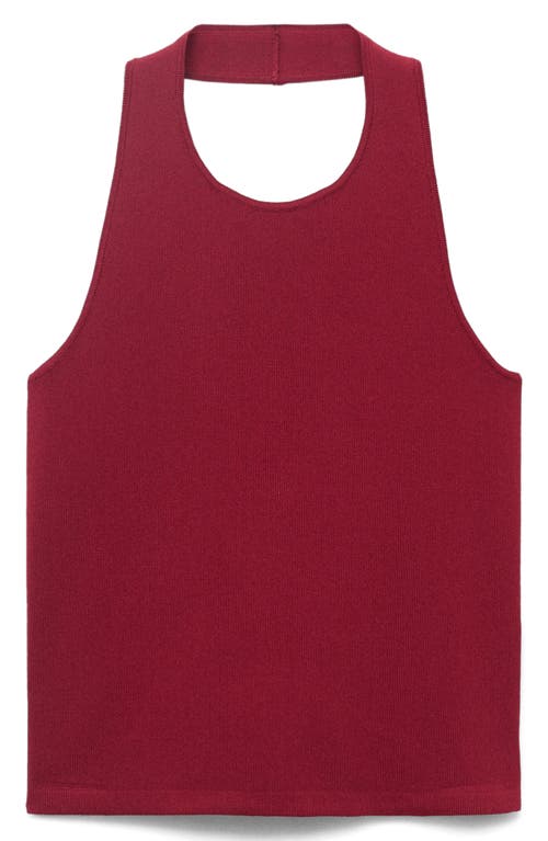 Mango Knitted Top With Hoop Detail Wine In Burgundy