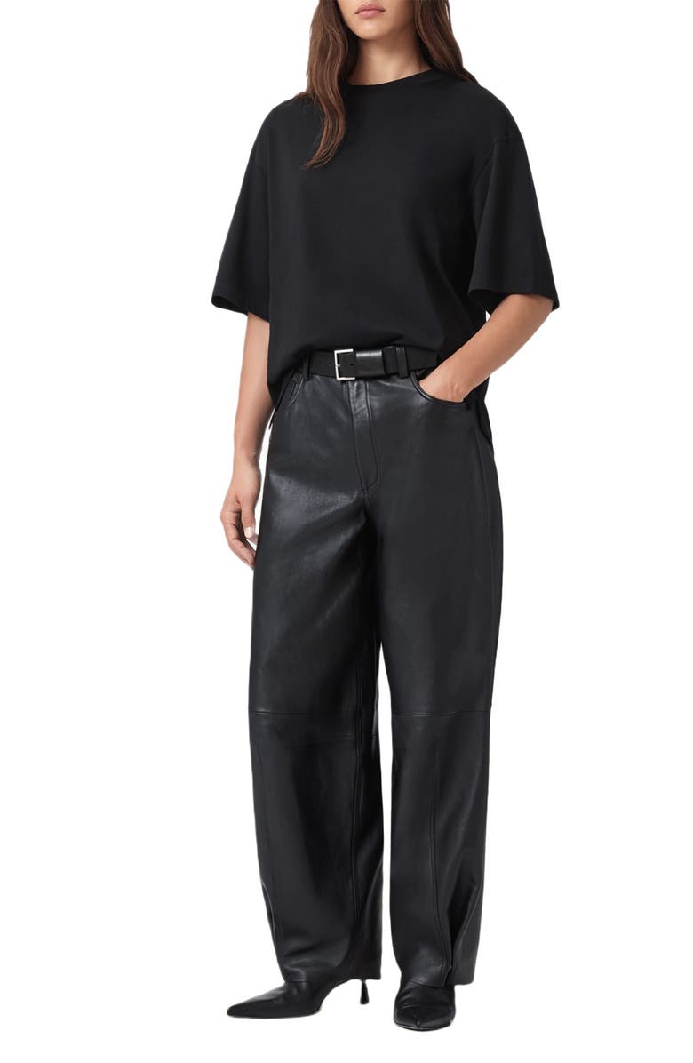 AllSaints Craneo Amelie Lace Back T-Shirt, Alternate, color, Black