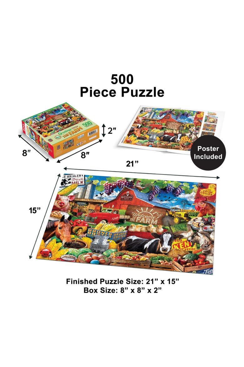 Greetings From the Farm 500pc Puzzle, Alternate, color, Multicolor