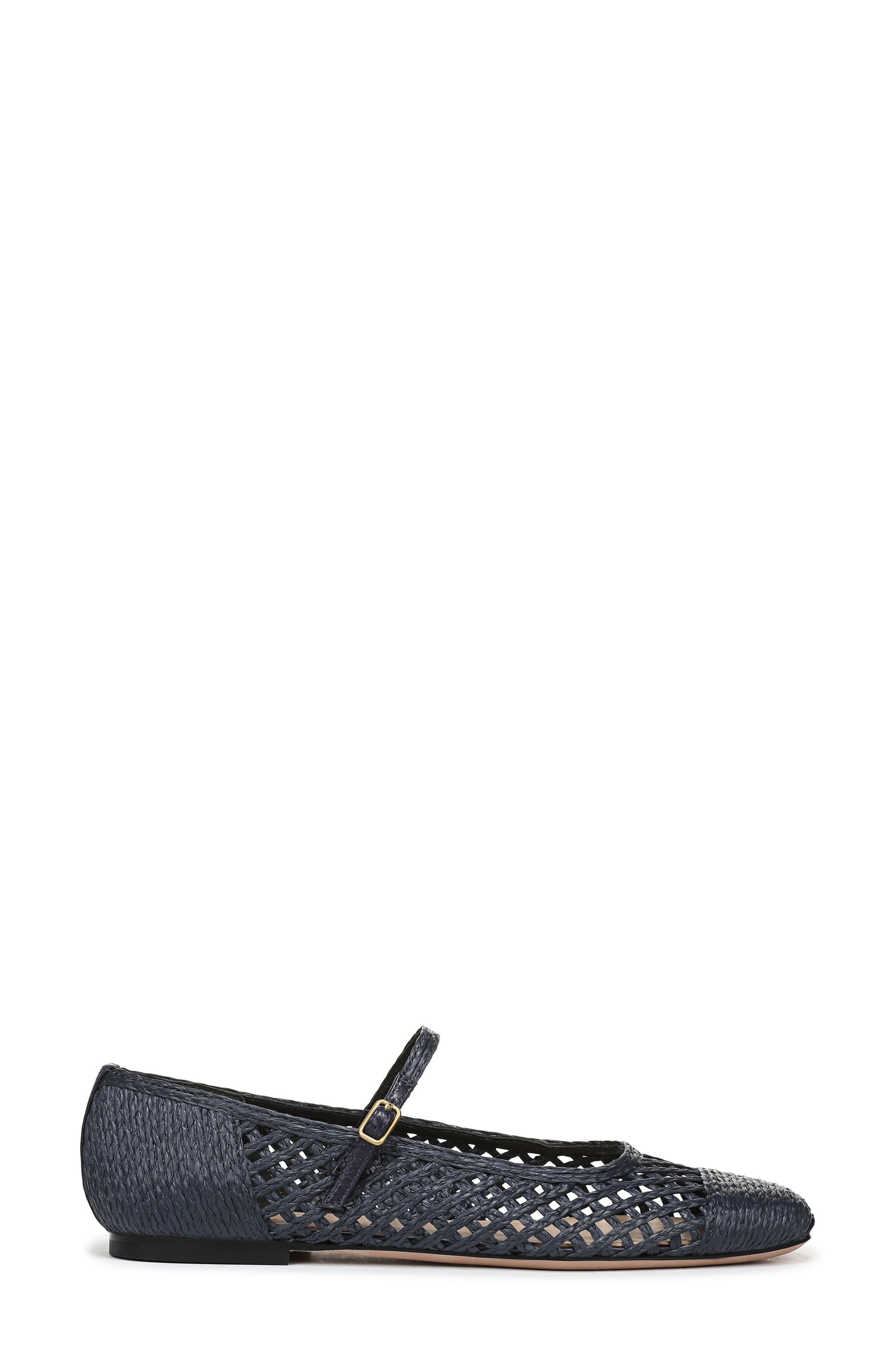 Ellie Raffia Mary Jane Flat, Alternate, color, NAVY