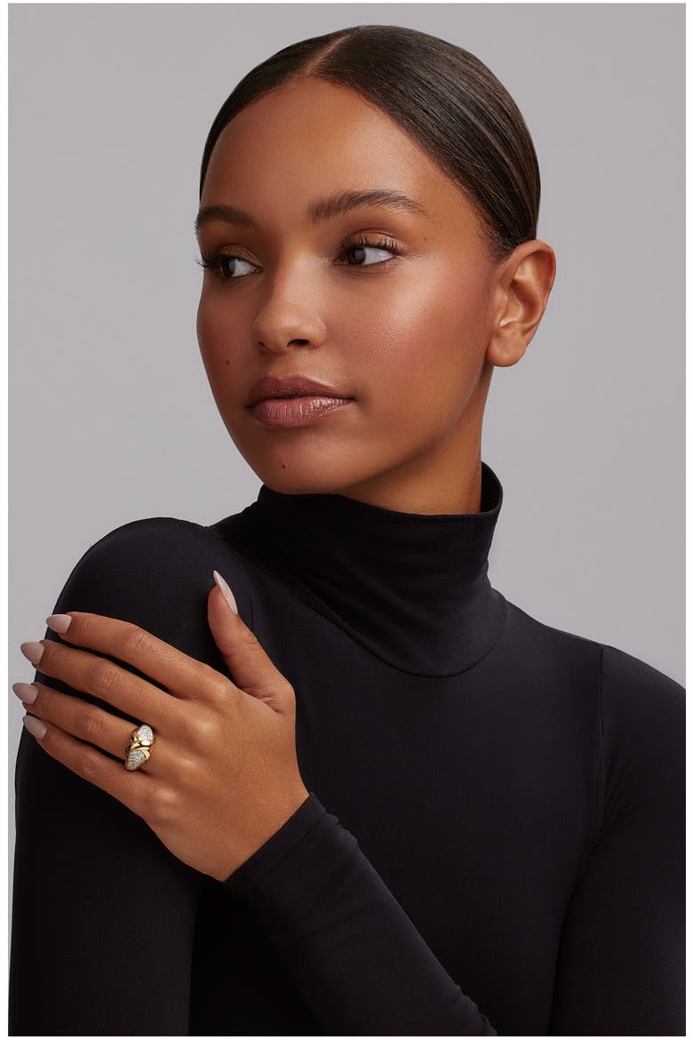 Embrace X Diamond Ring, Alternate, color, SILVER/ GOLD