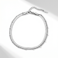 Bliss Diamond Stefanie Anklet Silver Plated 9.25" with 1.5" Extender