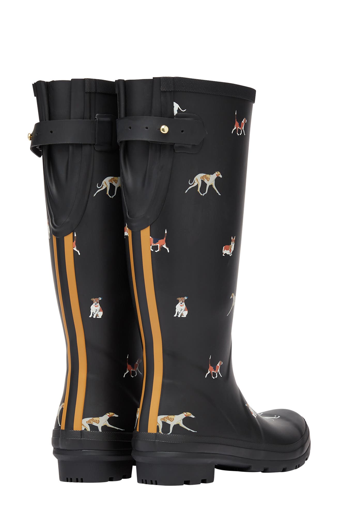 Welly Print Waterproof Rain Boot, Alternate, color, BLACK DOG