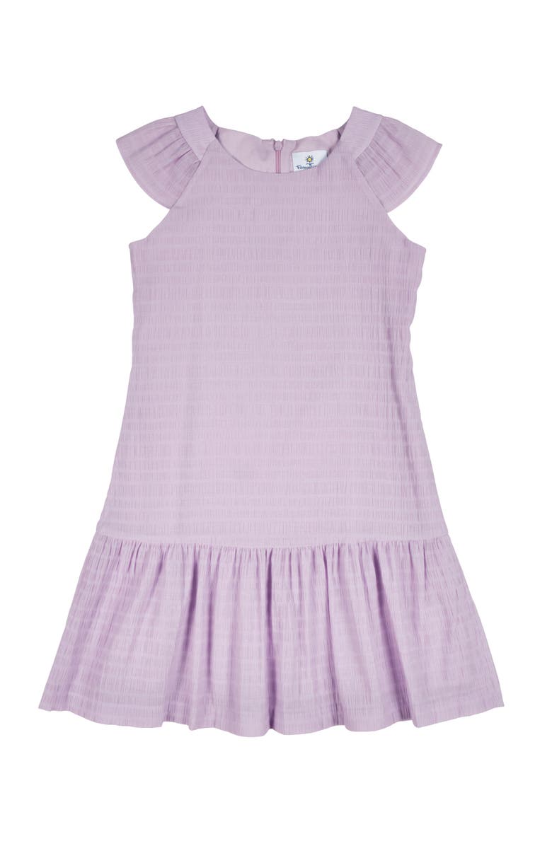 Florence Eiseman Crinkle Lawn Dress With Shirred Hem Ruffle, Main, color, Light Purple