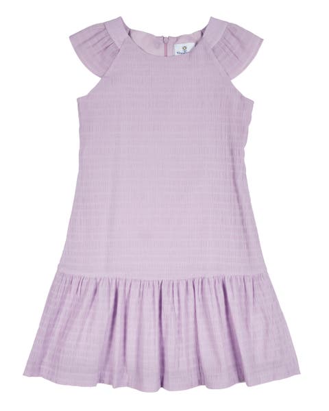 Crinkle Lawn Dress With Shirred Hem Ruffle (Little Kid, Big Kid)