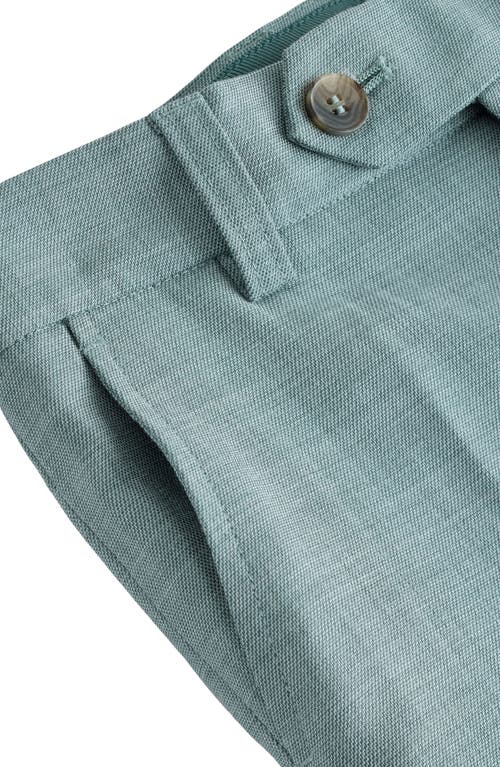 Next Kids' Skinny Fit Flat Front Textured Green Dress Pants In Green