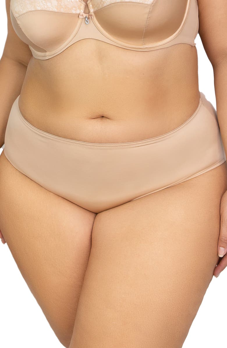 Curvy Couture Essential Boyshorts, Main, color, Bombshell Nude