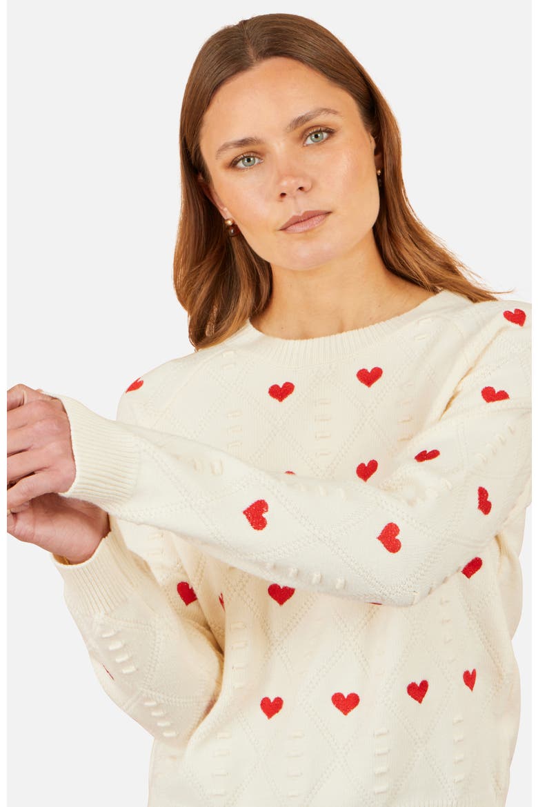 Embroidered Heart Jumper, Alternate, color, Ivory