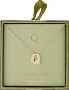 Leith Pavé Cubic Zirconia Initial Pendant Necklace