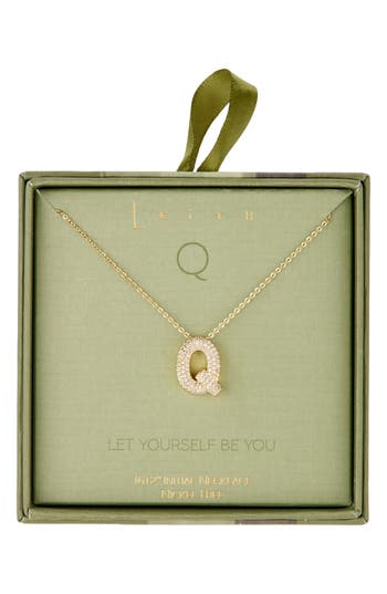 Leith Pavé Cubic Zirconia Initial Pendant Necklace In Gold