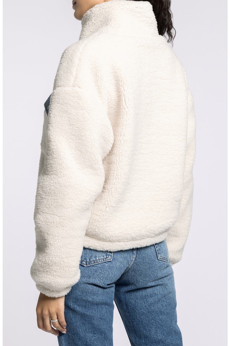 Leona Denim & Faux Shearling Jacket, Alternate, color, TOFU