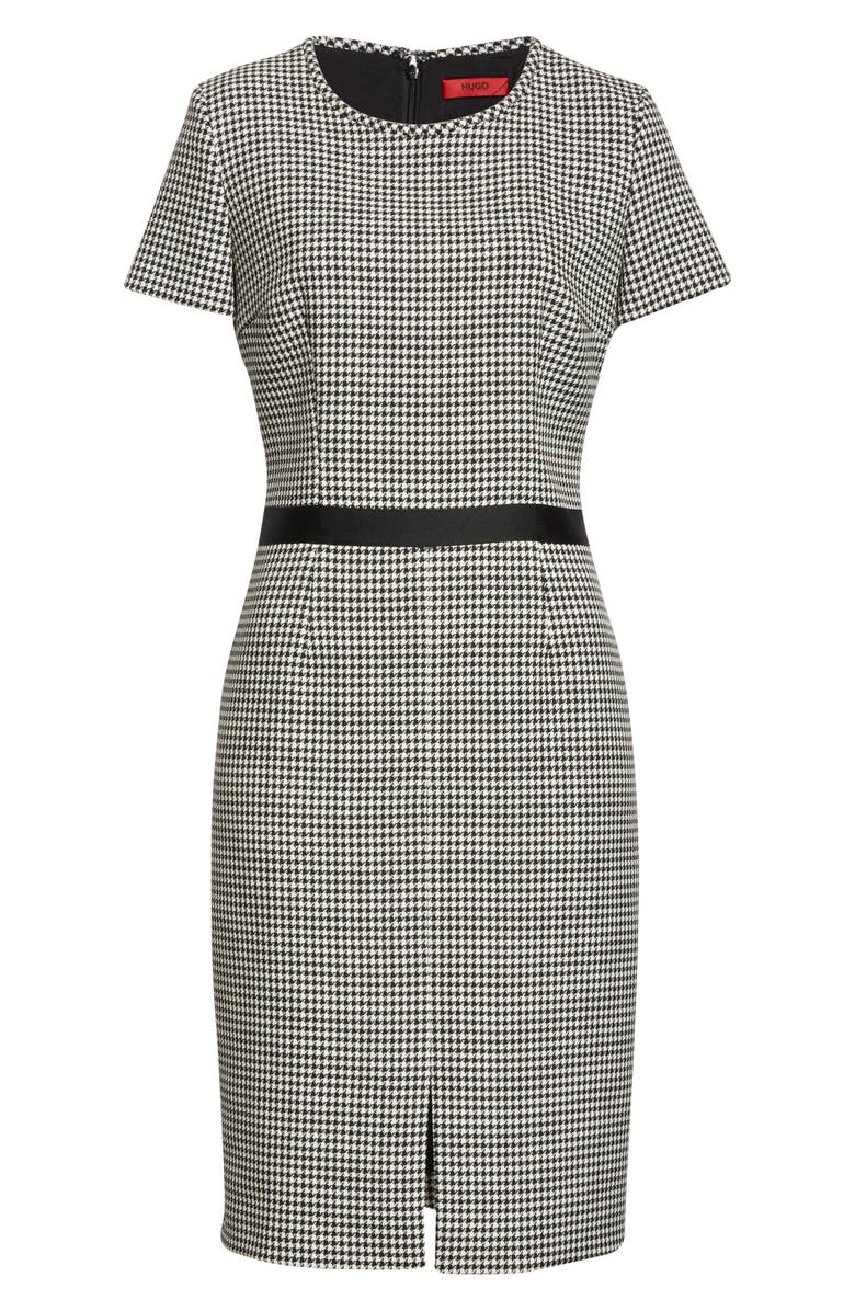 HUGO Kadia Houndstooth Sheath Dress, Alternate, color, 