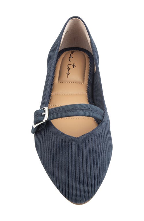 Me Too Glory Rib Knit Mary Jane Flat In Blue