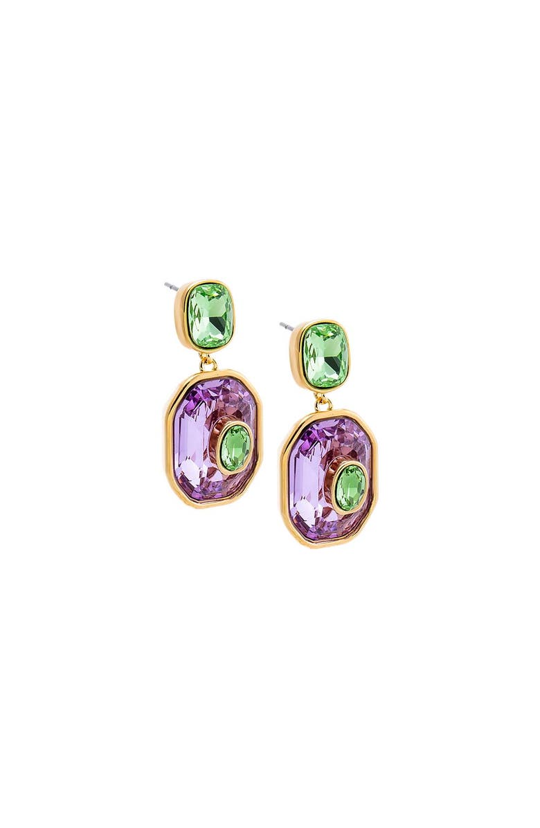 BY ADINA EDEN Multi-Color Octagon Crystal Drop Earrings, Main, color, Light Purple