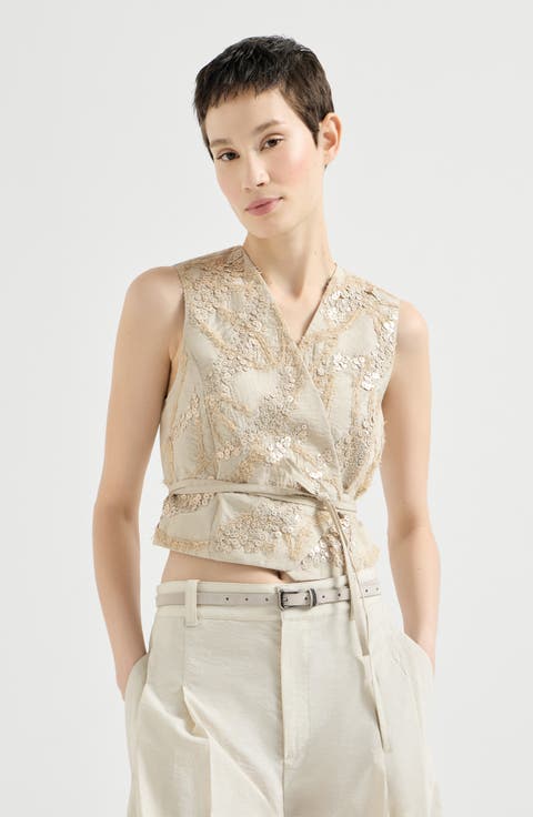 Vest with dazzling seabed embroidery