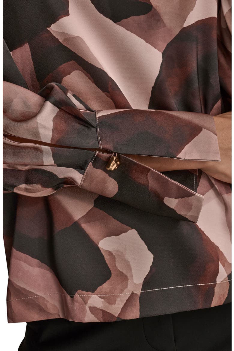 Abstract Print Chain Detail Long Sleeve Top, Alternate, color, NOLITA MULTI