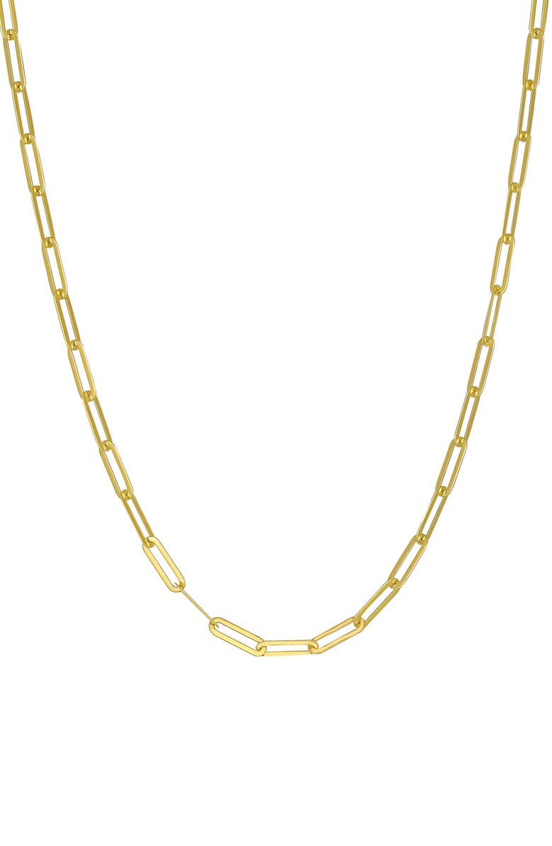 CANDELA JEWELRY 10K Yellow Gold Paper Clip Chain Necklace, Main, color, Gold