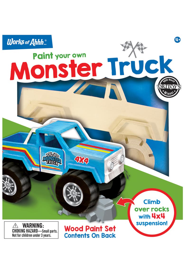Monster Truck Wood Craft & Paint Kit, Main, color, Multicolor