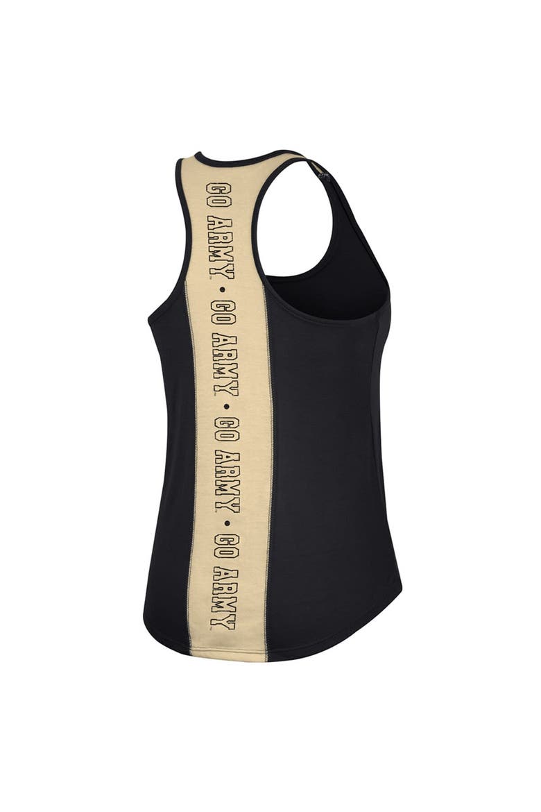 Women's Colosseum Black Army Black Knights 10 Days Racerback Scoop Neck Tank Top, Alternate, color, Black