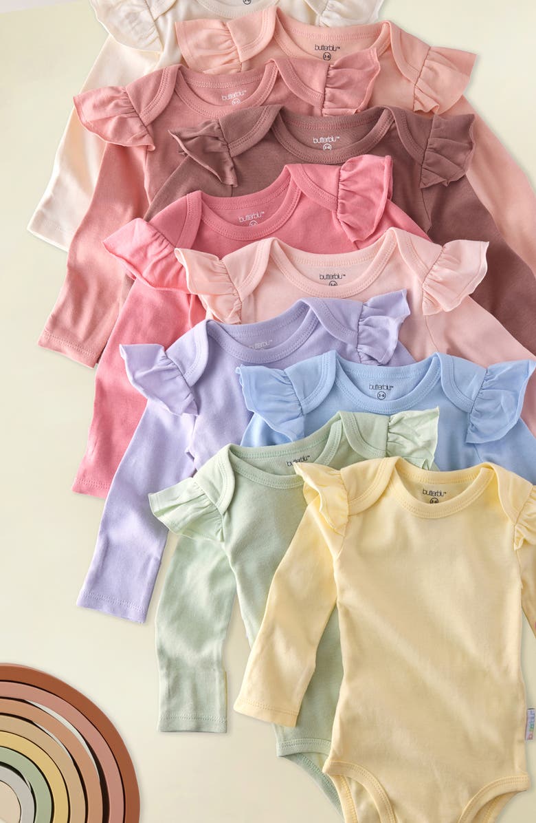 BUTTERBLU Ashley Assorted 10-Pack Bodysuits, Alternate, color, Sunset Haze Rainbow