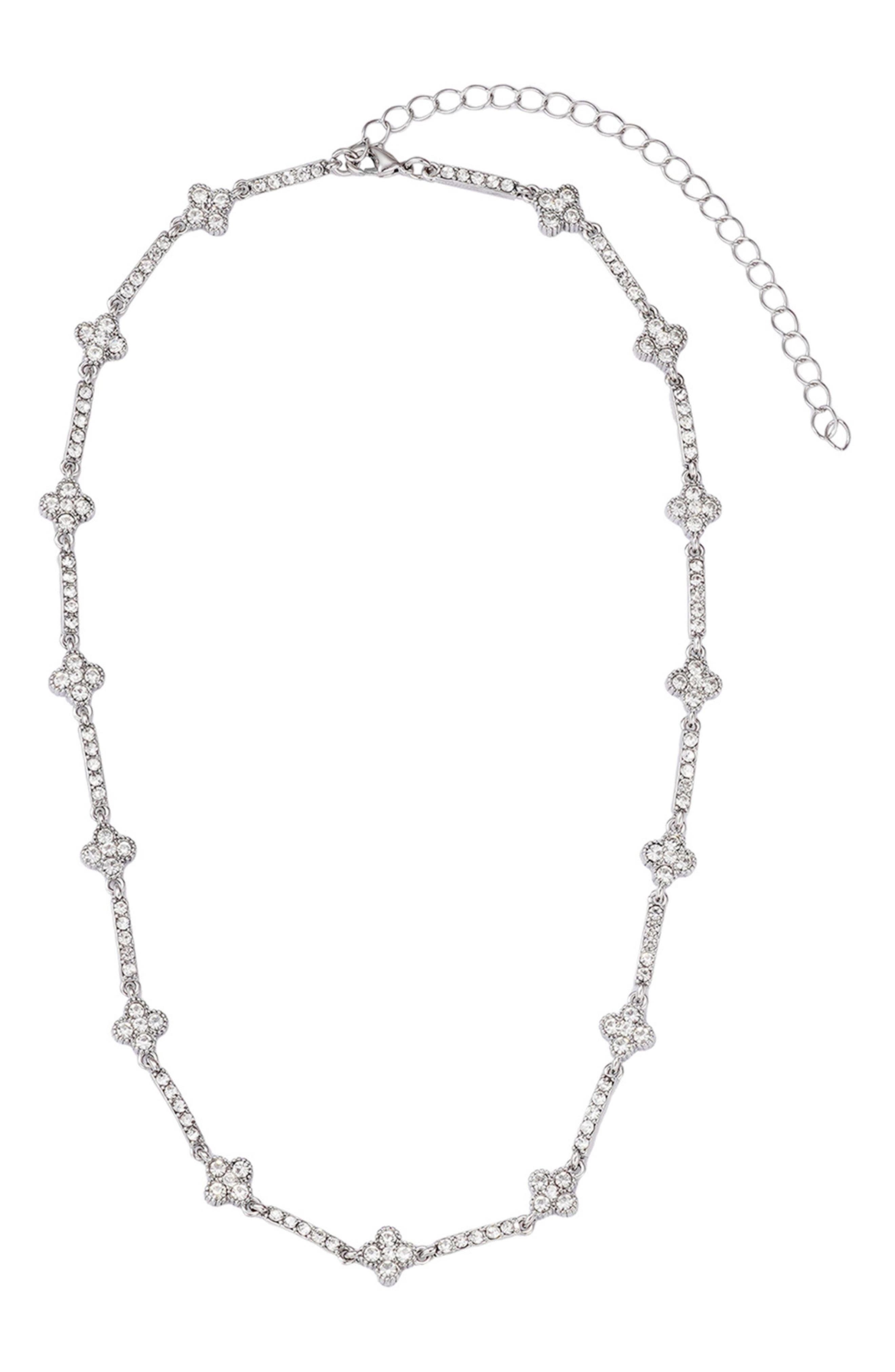 Adornia Crystal Clover Necklace