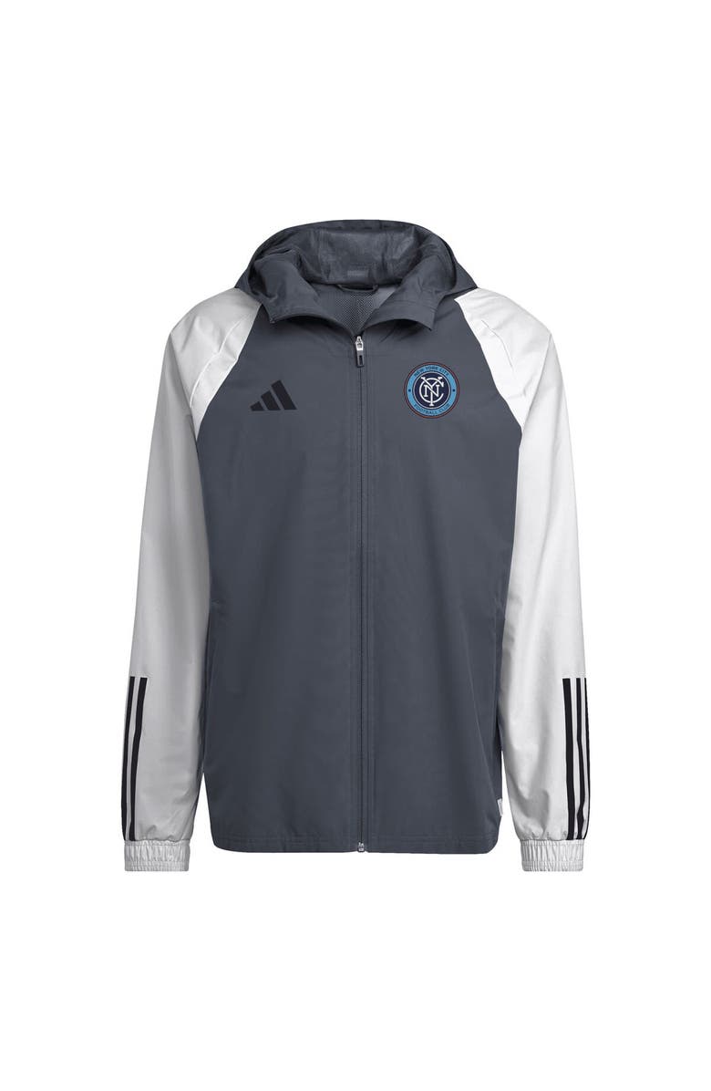 adidas Men's adidas Gray New York City FC 2024 All-Weather Full-Zip Jacket, Main, color,