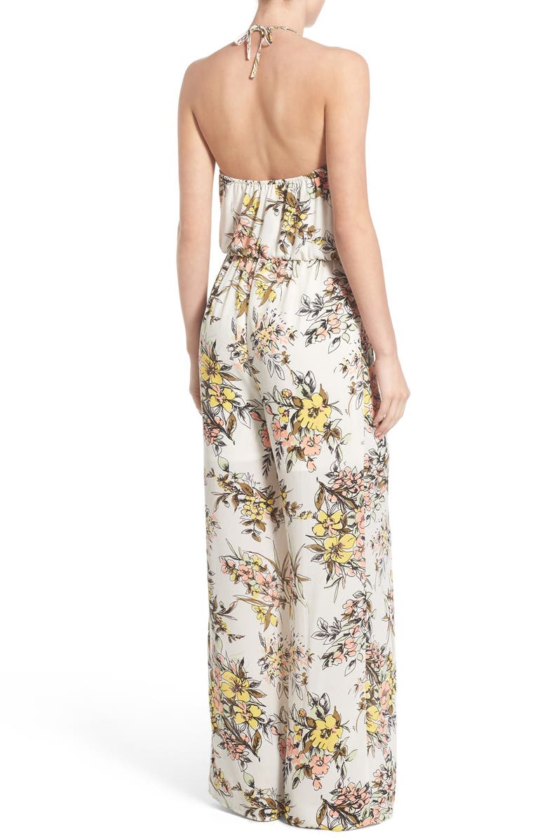 Leith Floral Print Halter Jumpsuit, Alternate, color, 