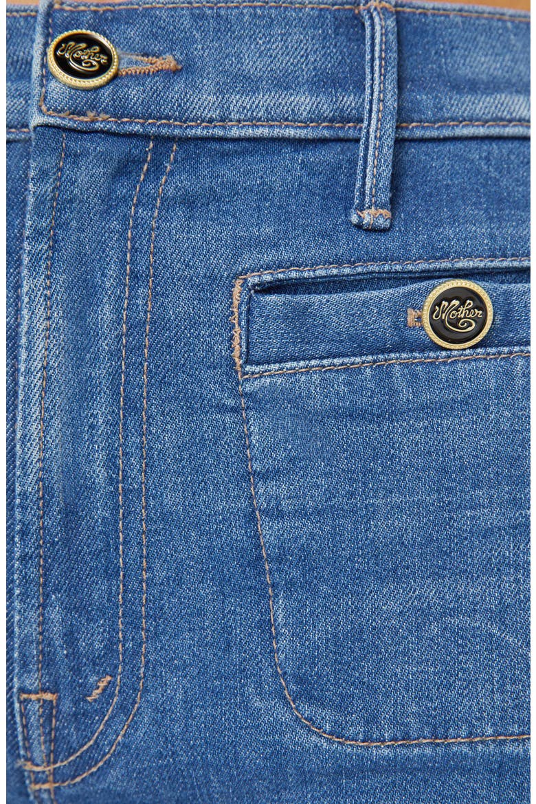 The Stashed Hustler Roller Patch Flare Leg Jeans, Alternate, color, WHISK ME AWAY