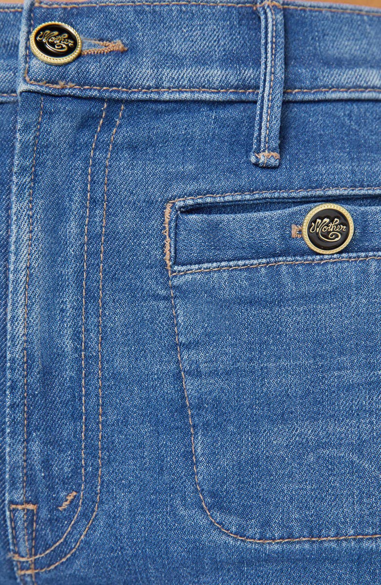 MOTHER The Stashed Hustler Roller Patch Flare Leg Jeans, Alternate, color, Whisk Me Away