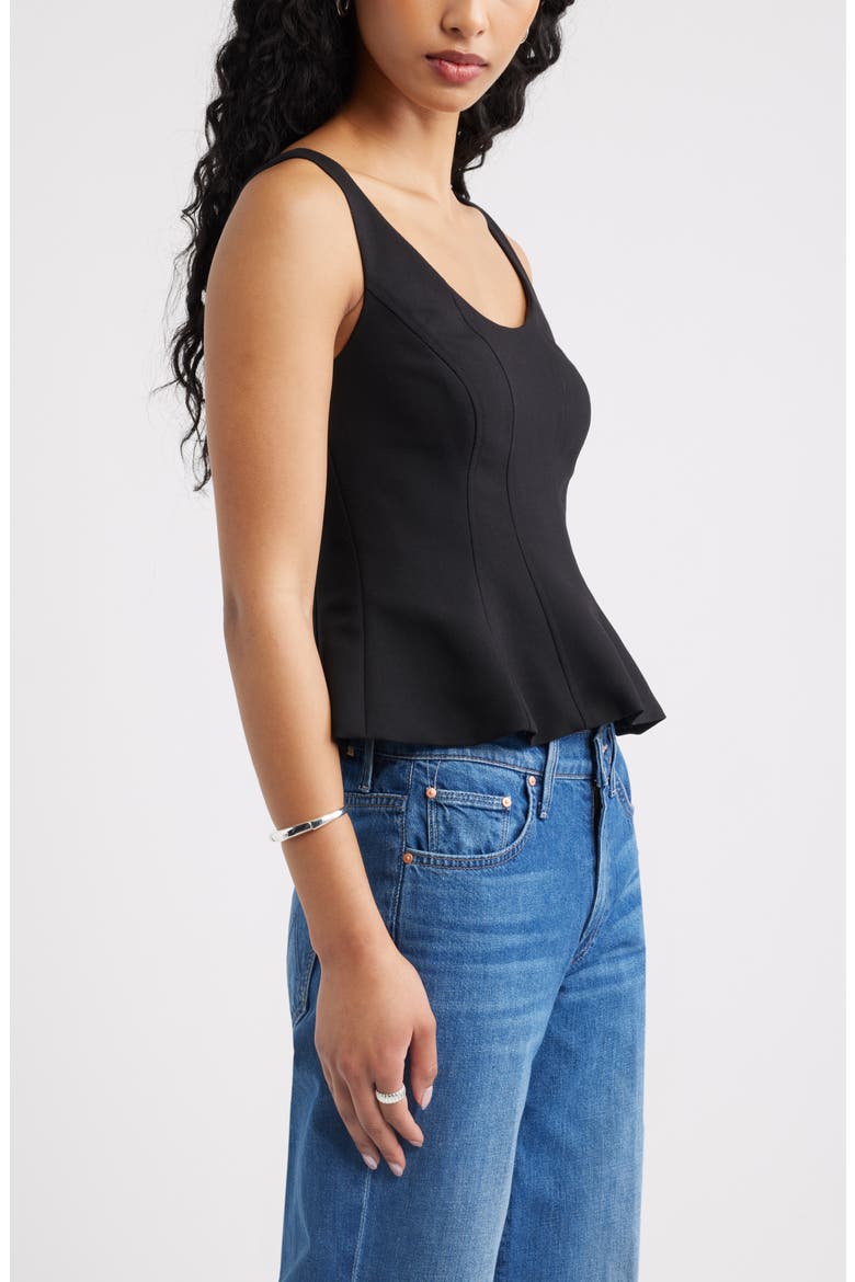 The Icon Peplum Top, Alternate, color, BLACK