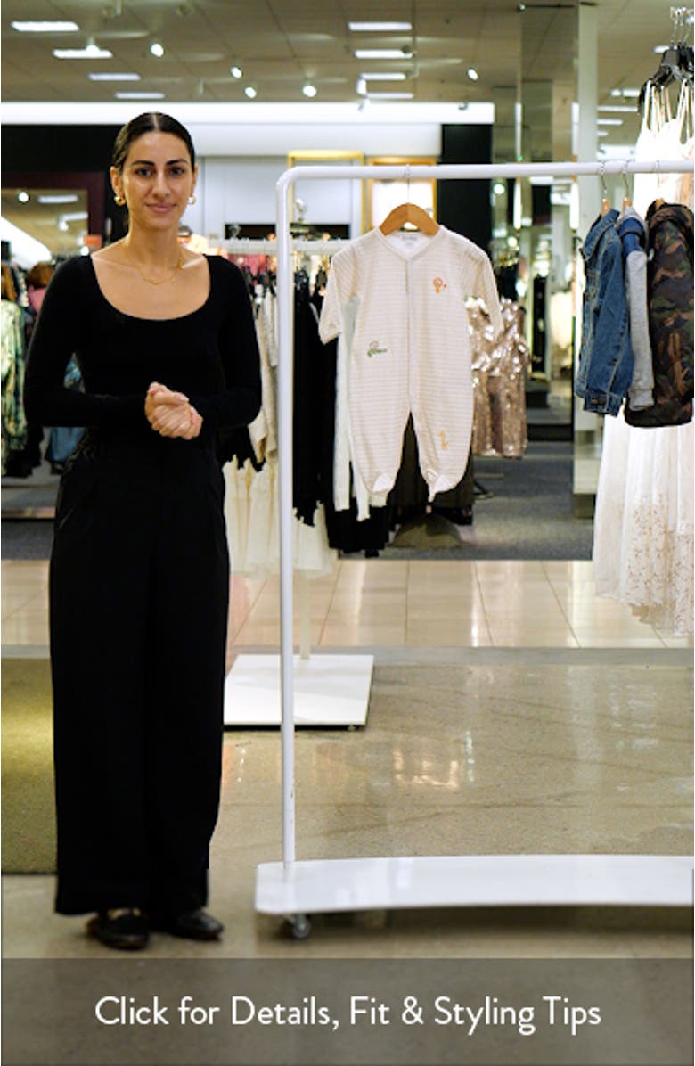 Animal Dotted Stripe Pima Cotton Footie, sales video thumbnail