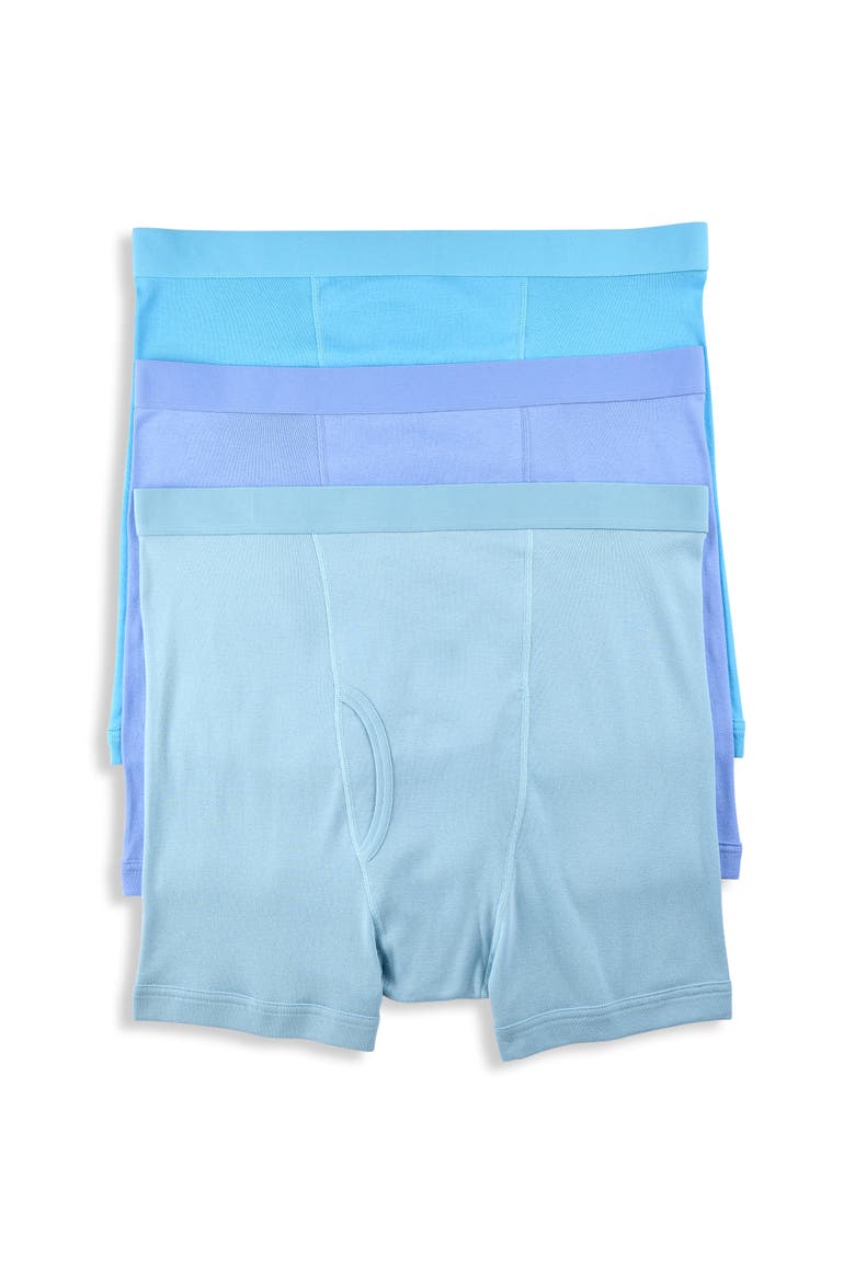 Big & Tall 3-pk Solid 4 Inch Boxer Briefs, Main, color, BLUE GROTTO