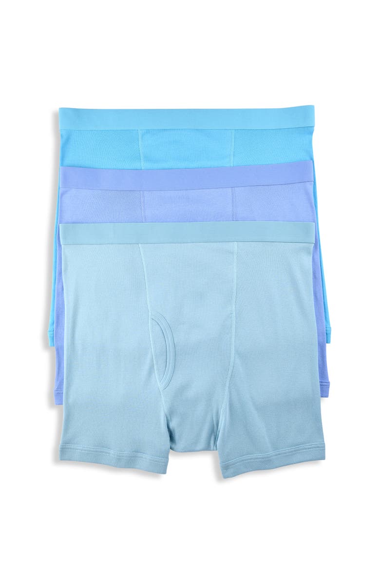 Harbor Bay by DXL Big & Tall 3-pk Solid 4 Inch Boxer Briefs, Main, color, Blue Grotto