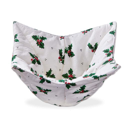 Tag Vine Holly Bowl Cozy Christmas Serving Potholder White Multi In White